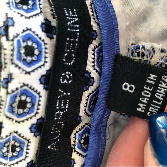 Audrey & Celine Slim Ankle Cropped Chino Pant Geometric Pattern size 8 - Picture 9 of 11